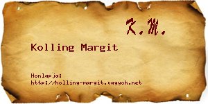 Kolling Margit névjegykártya